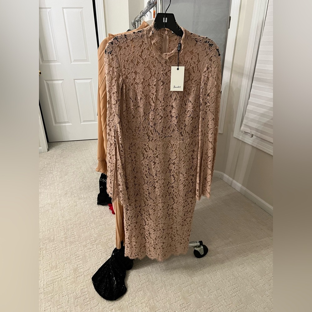Bardot brand new with tags tan lace midi